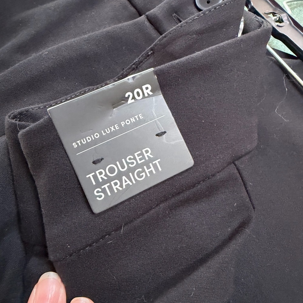 Torrid Plus-Size Pantsuit Studio Luxe Ponte Straight-Leg trouser, peplum blazer - Picture 12 of 15